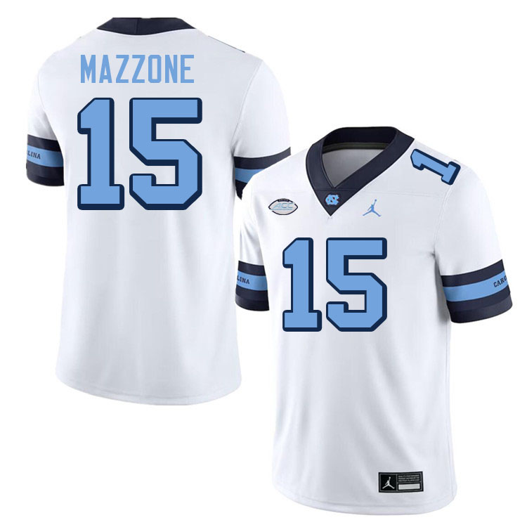 #15 DJ Mazzone North Carolina Tar Heels College Football Jersey Stitched-Retro White #15 DJ Mazzone North Carolina Tar Heels College Football Jersey Stitched-Retro White